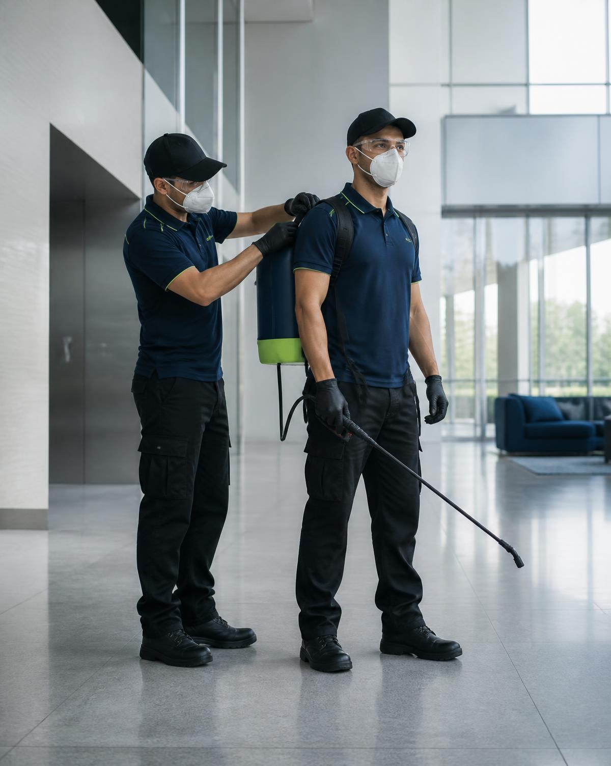 Técnico Clean Pro DQ con equipo de protección personal